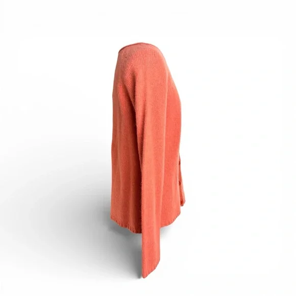 Garnet Hill Orange Button-Up Cardigan - Picture 3 of 8